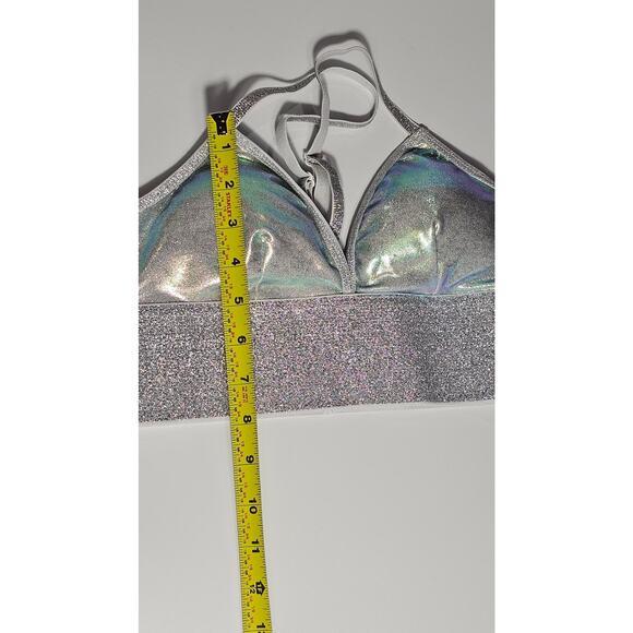 Cute Booty Bra Top Size Small Holographic Rave Club Pole - Picture 7 of 7